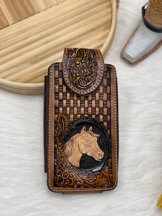 Leather Tooled | Phone Holder