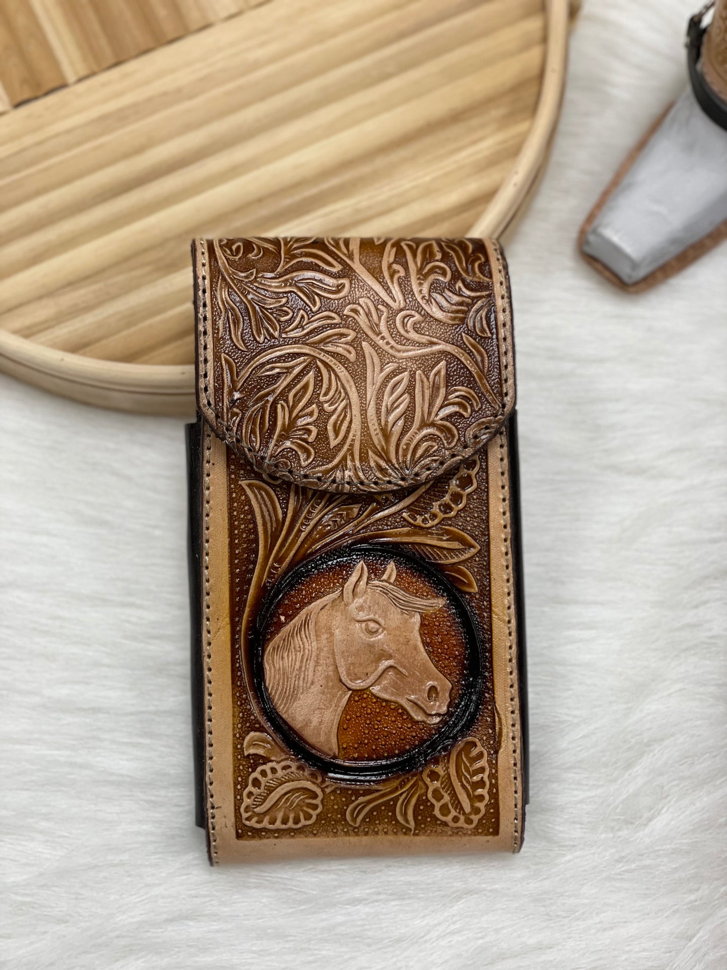 Leather Tooled | Phone Holder