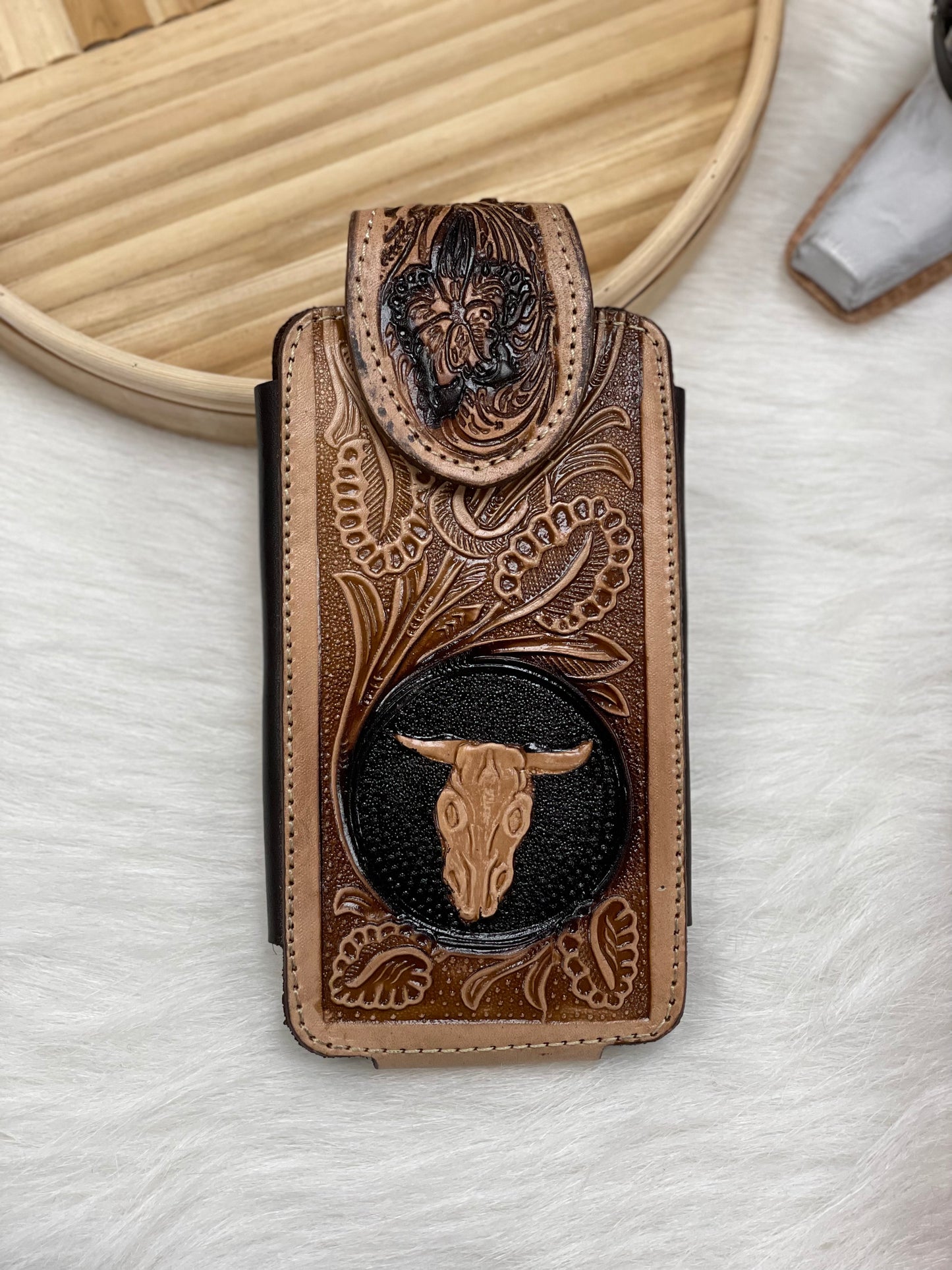 Leather Tooled | Phone Holder