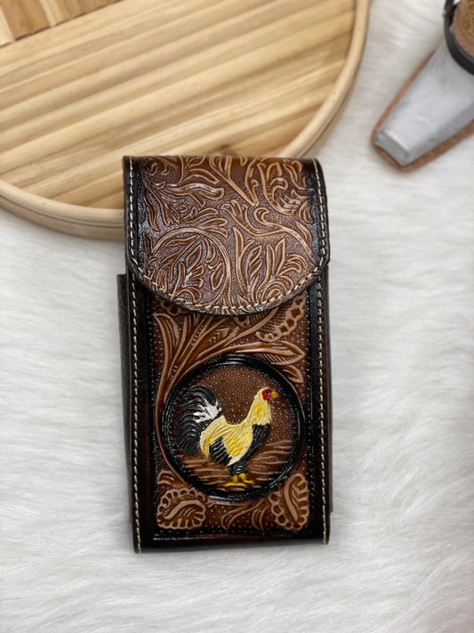 Leather Tooled | Phone Holder