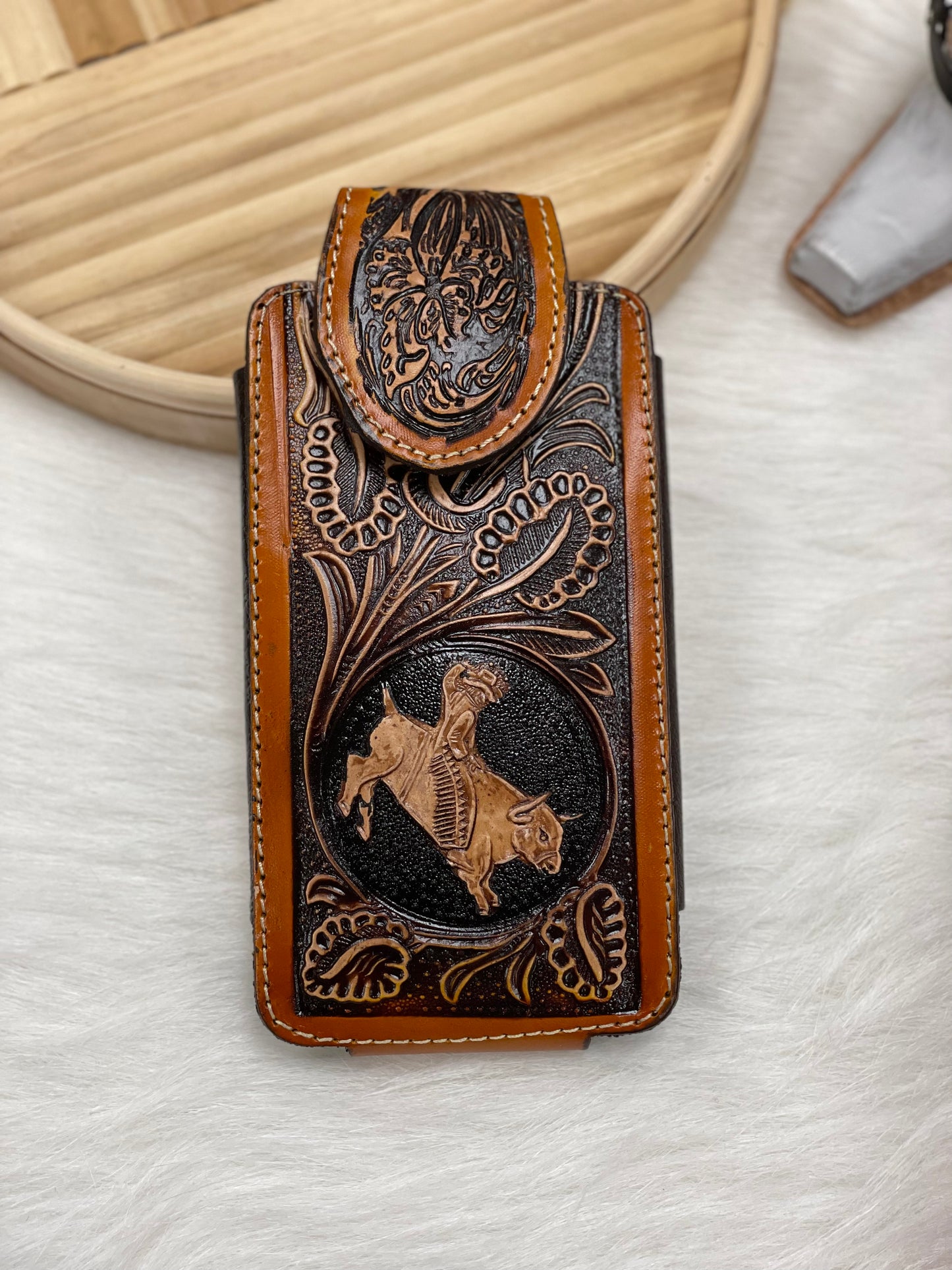 Leather Tooled | Phone Holder